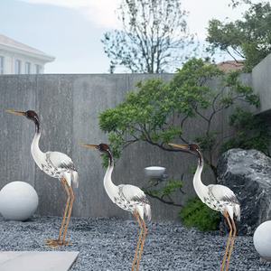 Belle Sculpture d'aigrette en fer d'extérieur Design moderne enduit de poudre <span class=keywords><strong>charme</strong></span> artistique Pots de fleurs jardinières pour pelouses et campings - Product Image 4