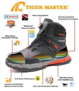 Twist Lock System Oil Acid Resistance Anti-slip Rubber Outsole Puncture-proof Composite Toe Work Shoes Safety Waterproof