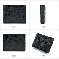 Cartera corta plegable para hombre, monedero con bolsillo frontal para monedas con 13 tarjeteros, Cartera de cuero genuino para hombre