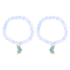 Pulsera de pareja Pareja Pulsera magnética de mariposa Elástica Ajustable Pinky <span class=keywords><strong>Promise</strong></span> Pulseras Pulsera BFF con cuentas - Product Image 1