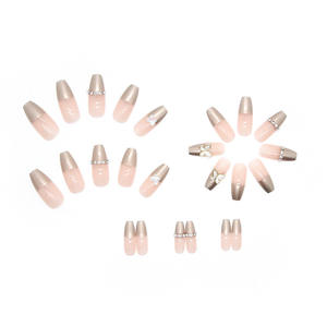 Long Ballet Métal Champagne Français Aurora Cristal Papillon Portant Nail Chaîne Diamant Nail Nail <span class=keywords><strong>Film</strong></span> 24 pièces Coffret - Product Image 3