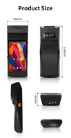 Industrial 4G Android 11,0 Pantalla táctil de 5,5 pulgadas Escáner de código de barras PDA de mano Terminal POS con impresora interna de 58mm
