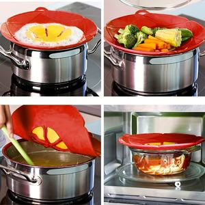 ฝาปิดซิลิโคนกันหกแบบ2-in-1, ฝาปิดหม้อหม้อหม้อกระทะเครื่องมือทำอาหาร - Product Image 5