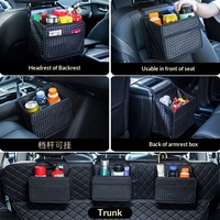 Boîte de rangement pour dossier de siège de voiture, sac de rangement pour poubelle, porte-gobelet, tapis antidérapant, avec texture. Vente directe d'usine, en stock.