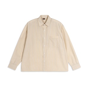 Chemises à <span class=keywords><strong>manches</strong></span> <span class=keywords><strong>longues</strong></span> rayées à coupe décontractée avec col à revers et poche, impression par sublimation personnalisée - Product Image 2
