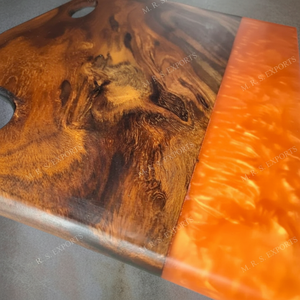 Handcrafted Eco-Stylish <b>Wood</b> Resin Cheese Board Multi-Purpose Chopping Board for Food & Charcuterie Elegant Appetizer Serving - Product Image 1