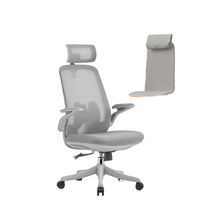 Chaise ergonomique et moderne pour le travail à domicile, support lombaire confortable à dossier haut, accoudoirs 4D, appui-tête réglable en mousse PP