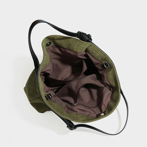 Bolso de lona del fabricante con asas de cuero PU y accesorio de cartera con cremallera, estilo minimalista, para todas las estaciones, bolso de mano para mujer - Product Image 5
