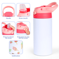 B01-0057 Amz Top Seller USA Warehouse Bouteille d'eau isotherme à sublimation vierge de 12 oz avec bouchon à clapet pour enfants et école