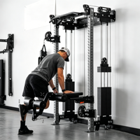 Máquina de entrenamiento funcional con doble cable para montaje en pared, para entrenamiento de fuerza de cuerpo completo en casa, de acero inoxidable