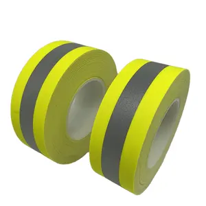 Yellow/Orange Cotton Flame Retardant Warning Safety Tape Reflective Material Product Fabric Tape