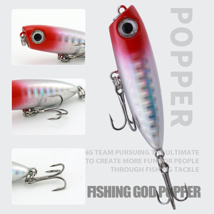 Leurre de pêche LUSHAZER <span class=keywords><strong>Popper</strong></span> 45mm 3.7g, leurre de surface, appât de pêche, yeux 3D, leurres durs pour la pêche au <span class=keywords><strong>black</strong></span>-<span class=keywords><strong>bass</strong></span>, au brochet, à la truite, flottant - Product Image 2