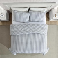 Couvre-lit de mariage à rayures bleues et blanches, ensemble de couvre-lit de Dubaï, couvre-lit léger de haute qualité, couvre-lits Queen et King