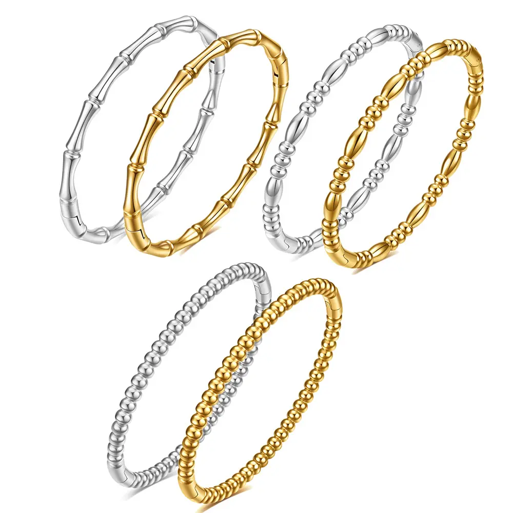 Yiwu Daicy hochwertiges einfaches 18K-Gold Bambus-Armband Edelstahlperlen-Armband wasserdicht frei von Tarn für Damenschmuck