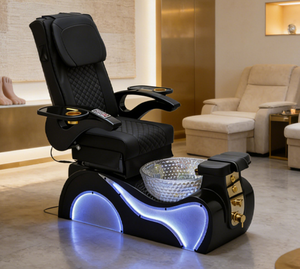Pedicure Chair Electric Massage Foot <b>Bath</b> Spa Reclining Pu Seat With Led <b>Light</b> Pipeless System For Nail Salon - Product Image 2