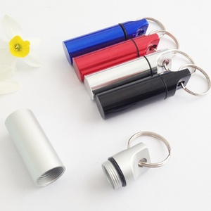 1pcs <b>Waterproof</b> Aluminum Pill <b>Box</b> Keychain Carabiner Medicine Case Container Bottle Holder Outdoor Pill Case PillBox - Product Image 3