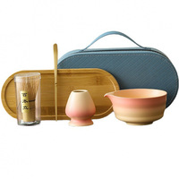 Bol à matcha et support, ensemble de matcha avec boîte en cuir, kit de matcha personnalisé