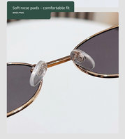 Lunettes de soleil ovales vintage style Old Money pour femme, monture métallique, protection UV400, style Hong Kong, tendance et élégantes