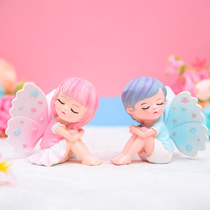 Figurine mignonne Ailes d'ange, figurine en résine Fée des fleurs, décoration de console centrale de voiture, cadeau de bureau, vente en gros - Product Image 4