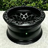 Rines de Aleación Beadlock 17x8.5 ET0 5x127 Bronce Negro para Todoterreno, Compatibles con Jeep Wrangler JK JL Gladiator Grand Cherokee 4x4 QS1356TP