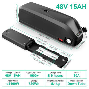 36v 48v 52v 18650 3000mah 4800mah сотовый downtube ebike аккумулятор - Product Image 2