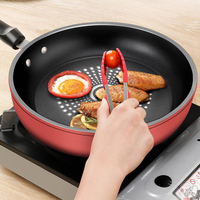 Wajan Penggorengan Anti Lengket Lapisan Berlian Alas Datar Dengan Tutup Kaca, Wajan Serbaguna Untuk Steak, Telur, dan Pancake