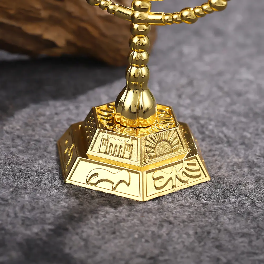 7 Joodse Kandelaars Goud Religieuze Tafel Metalen Decoratie Goud Vintage Metalen Multi-Head Kandelaar