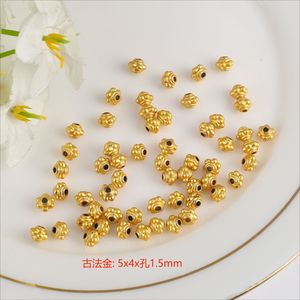 Perles entretoises traditionnelles plaquées or 6 mm, style rétro artistique classique pour la fabrication de colliers, bracelets et bijoux DIY - Product Image 2