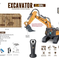 Jouet Excavatrice Télécommandée en Alliage, Voiture Télécommandée pour Tunnel, Excavatrice Musicale et Sonore, Véhicule d'Ingénierie Télécommandé