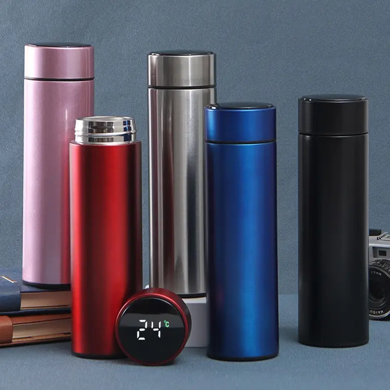 500ml LED Smart Vacuum Insulated Cup Stainless Steel Smart Thermos Flasks Water Bottle with LED Display Temperature