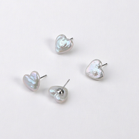Anting Mutiara Air Tawar Alami Minimalis Kelas AA Tenunan Tangan, Anting Tusuk Jarum Berlapis Emas Perak S925