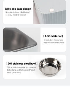 ชามอาหารแมวสแตนเลสแบบยกสูงเอียงพร้อมฝาปิดอัตโนมัติ เป็นมิตรกับสิ่งแวดล้อม รับผลิตตามสั่งและขายส่ง สำหรับแมวเลี้ยงในบ้าน - Product Image 3