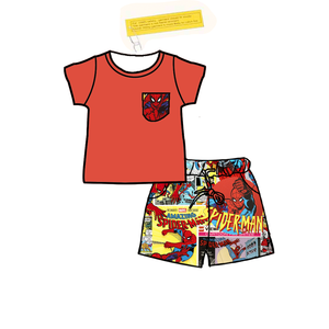 Prix d'usine – Ensemble chemise et short imprimé pour garçons – Style décontracté d'été - Product Image 5