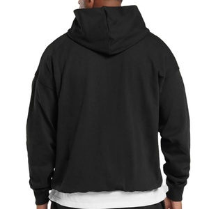 Fournisseur de sweats à capuche décontractés pour hommes de haute qualité, logo personnalisé, style double ligne sur la poitrine, sweats amples pour hommes - Product Image 3