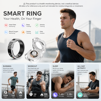 2026 Smart Health Ring aus Stahl, Fitness-Übungsmonitor, Schlaf-Tracker, HRV, iOS App, Fernbedienung, IP68 Wasserdicht, für Muslimische Männer und Frauen