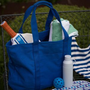 Sac fourre-tout en toile grande capacité avec logo brodé personnalisé, sac à main d'épaule en toile robuste pour le shopping, la plage et les voyages - Product Image 1
