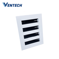 Diffuseur linéaire réglable en aluminium à 4 fentes pour conduits d'air conditionné Ventech