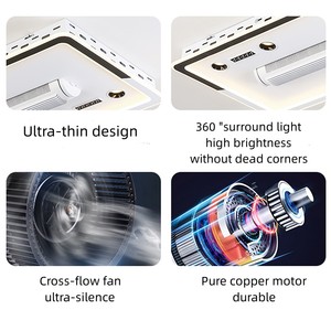 Senkai imodernll phổ không cánh quạt trần LED ánh sáng trắng phòng ngủ Acrylic 15 97 hiện đại 80 điều khiển từ xa 6 bánh răng 30000 - Product Image 2