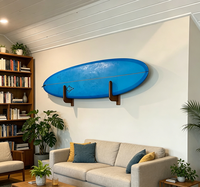 Support mural en bois personnalisé pour planche de surf, crochets en bois massif pour planche de surf, snowboard, paddle board et wakeboard