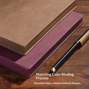Carnet de notes A5 à couverture rigide en cuir, avec 100 feuilles, coffret cadeau personnalisé avec logo, haute qualité, idéal pour les promotions. - Product Image 3
