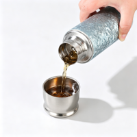 Bouteille d'eau thermique en titane écologique avec logo personnalisé, portable pour le voyage, théière à vide en titane pur, gobelet à eau Tai