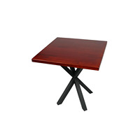 Dessus de table basse Design hêtre massif couleur acajou dessus en bois Table carrée pour la maison hôtel et restaurant