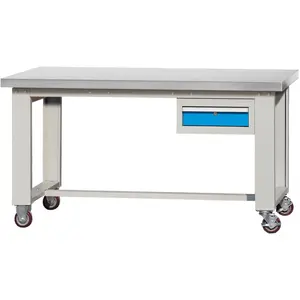 E222123-17 Factory customized practical Welded stainless steel 1 drawer workbench tables with wheels