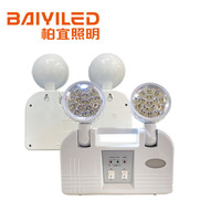 Lumière d'urgence LED double spot rechargeable murale réglable, indice de protection IP20, durée d'urgence de 3 heures, double tête automatique