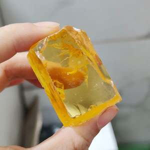 Piedra preciosa sintética CZ áspera amarillo limón sin cortar materia prima de Zirconia cúbica áspera para hacer joyas - Product Image 1