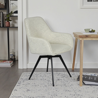 Chaise de salle à manger pivotante beige JL Livraison gratuite Chaise de loisirs en tissu pour salon ou chambre à coucher Pas cher Vente en gros avec jambe