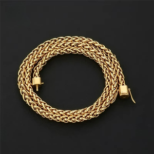 Großhandel Edelstahl Franco-Ketten-Halskette für Männer 6mm Silberbeschichtet Hip-Hop-Schmuck mit Sicherheitsverschluss - Product Image 3