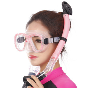 Masque de plongée entièrement étanche, anti-buée, réglable, respirant, pour la plongée avec tuba, adultes, silicone liquide, verre trempé, deux fenêtres - Product Image 1
