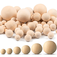 Boule peinte bricolage en bois naturel inachevé boules de bois de pin percées écologiques personnalisées pour la gravure de motifs de perles d'art populaire à la maison