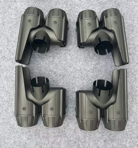Puntas de escape cuadradas de fibra de carbono negras de lujo de 1.5 mm de grosor con acabado pulido a espejo para Land Rover Defender, protector de malla de punta cuadrada - Product Image 3